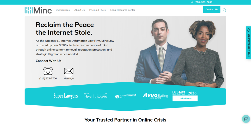 minc law Best for defamatory or legally actionable news articles